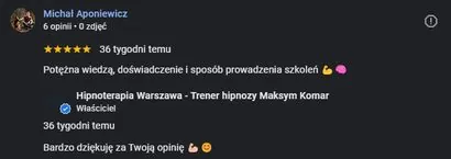 Opinia w Google
