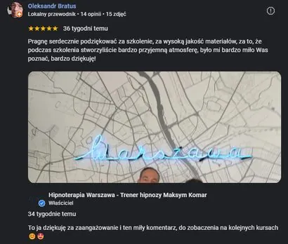 Opinia w Google